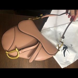 blush/nude saddle shoulder bag